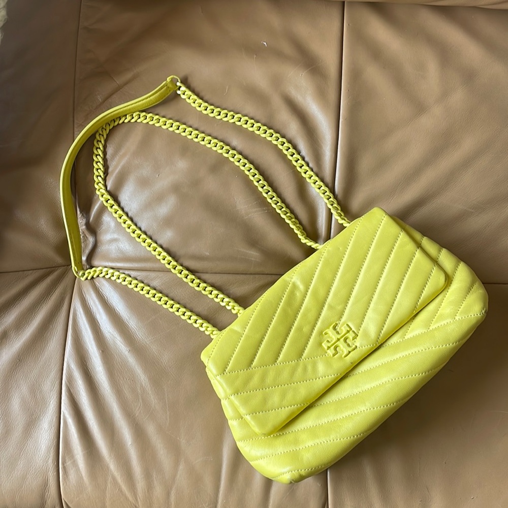 Yellow soft leather Tory Burch Purse